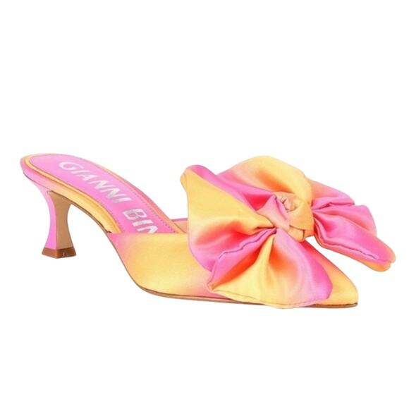 Gianni Bini Shoes - Gianni Bini Kary Ombre Satin Bow Dress Mules Size 6M